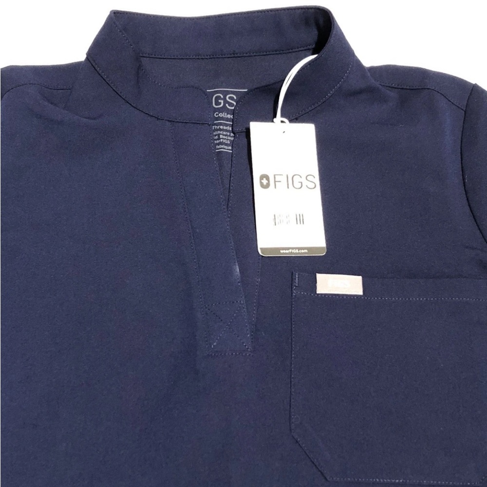Figs Kitale Maternity 2.0 Scrubs Top Navy Blue Short Sleeve - Picture 4 of 9